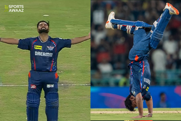 Rishabh Pant ka naye tareeke se celebration century ke baad.